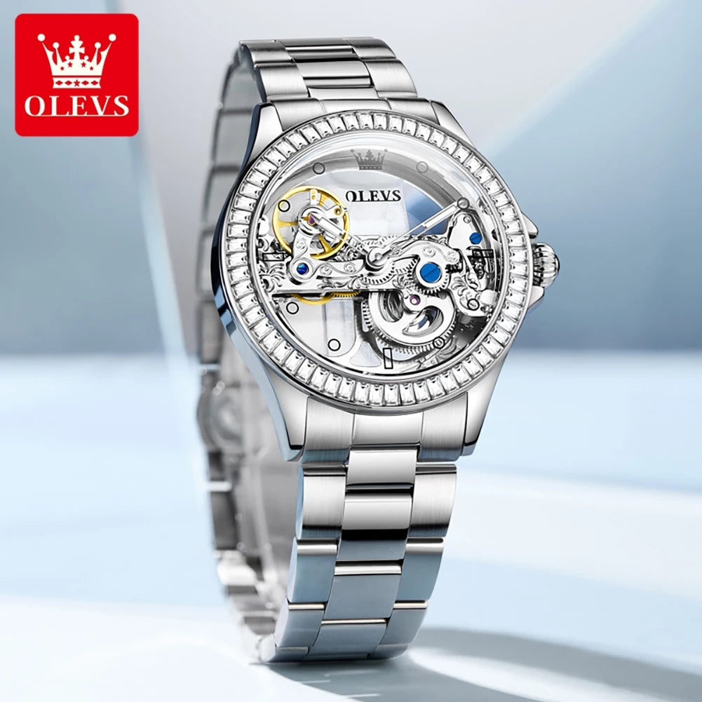 Fully Hollow Out Mechanical Watch for Women Luxury