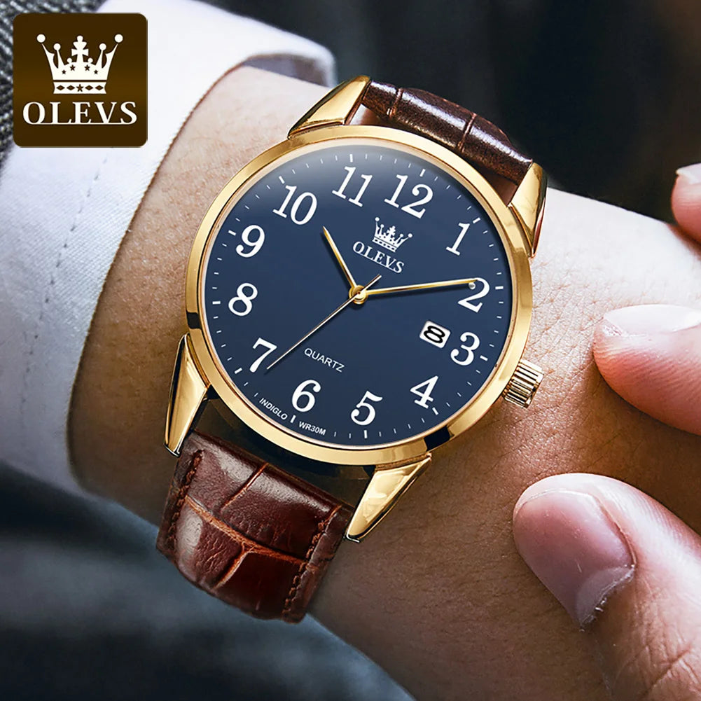 Quartz Watch for Men and Women Leather Strap Waterproof