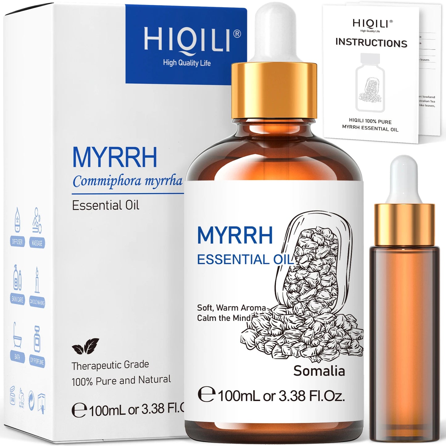 Myrrh Essential Oils,100% Pure Nature for Aromatherapy,