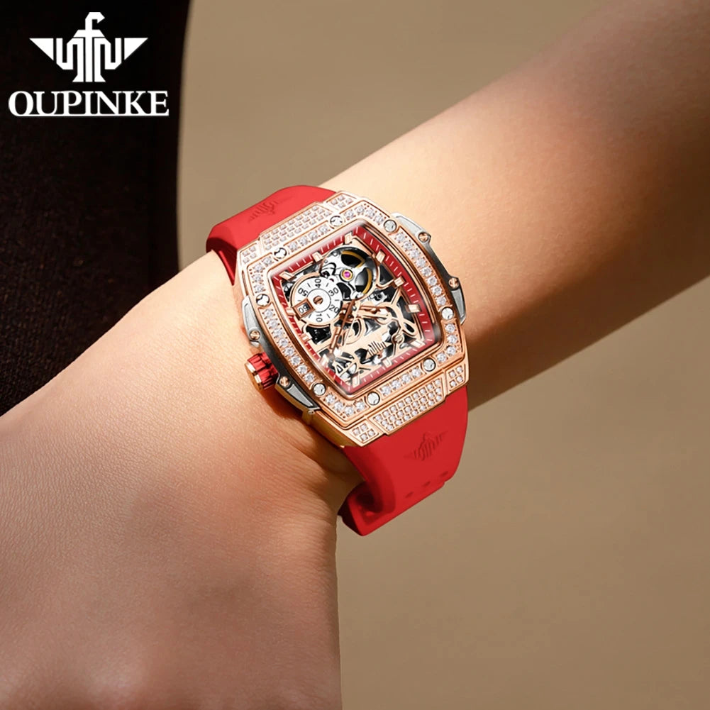 Skeleton Automatic Mechanical Watches for Women Waterproof