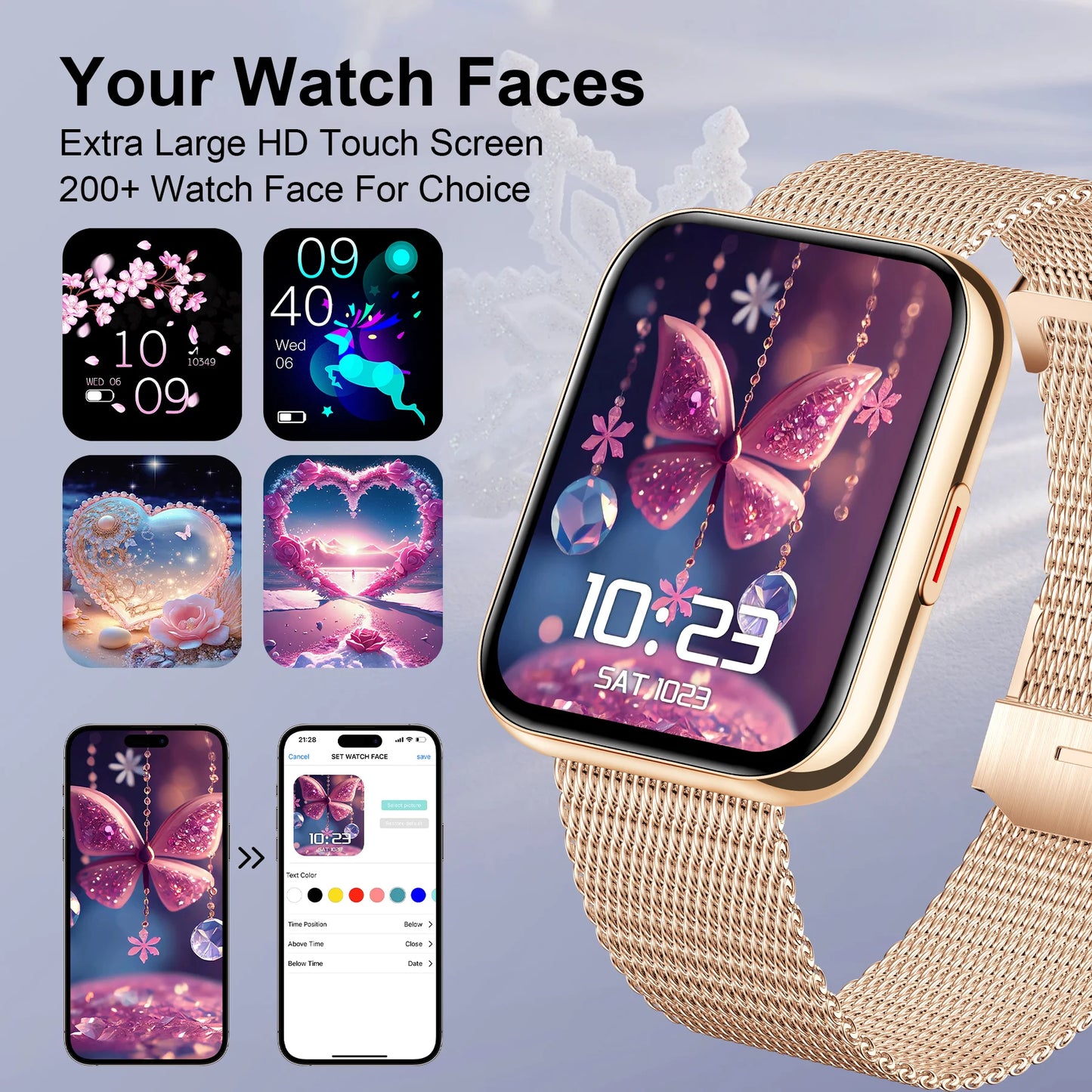 Women Smart Watch,Wireless Calls Watch for iPhone/