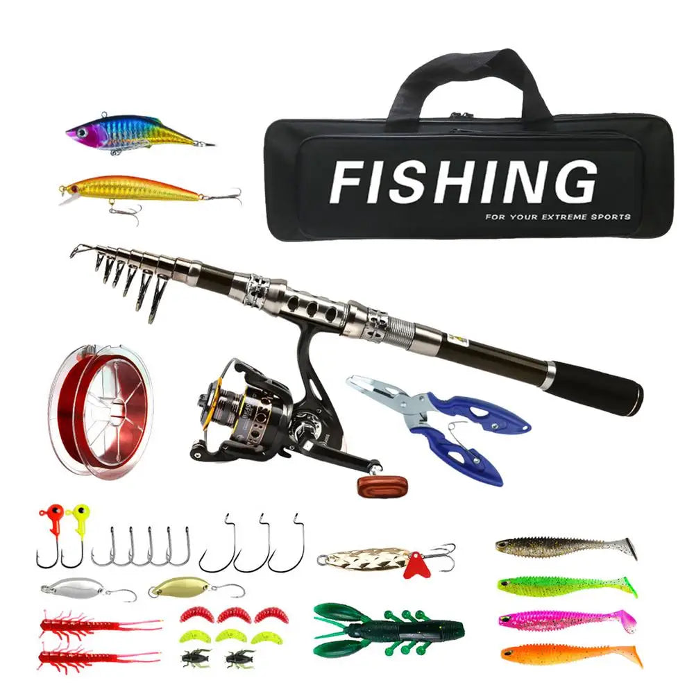 Fishing Rod And Reel Combo Telescopic Saltwater F