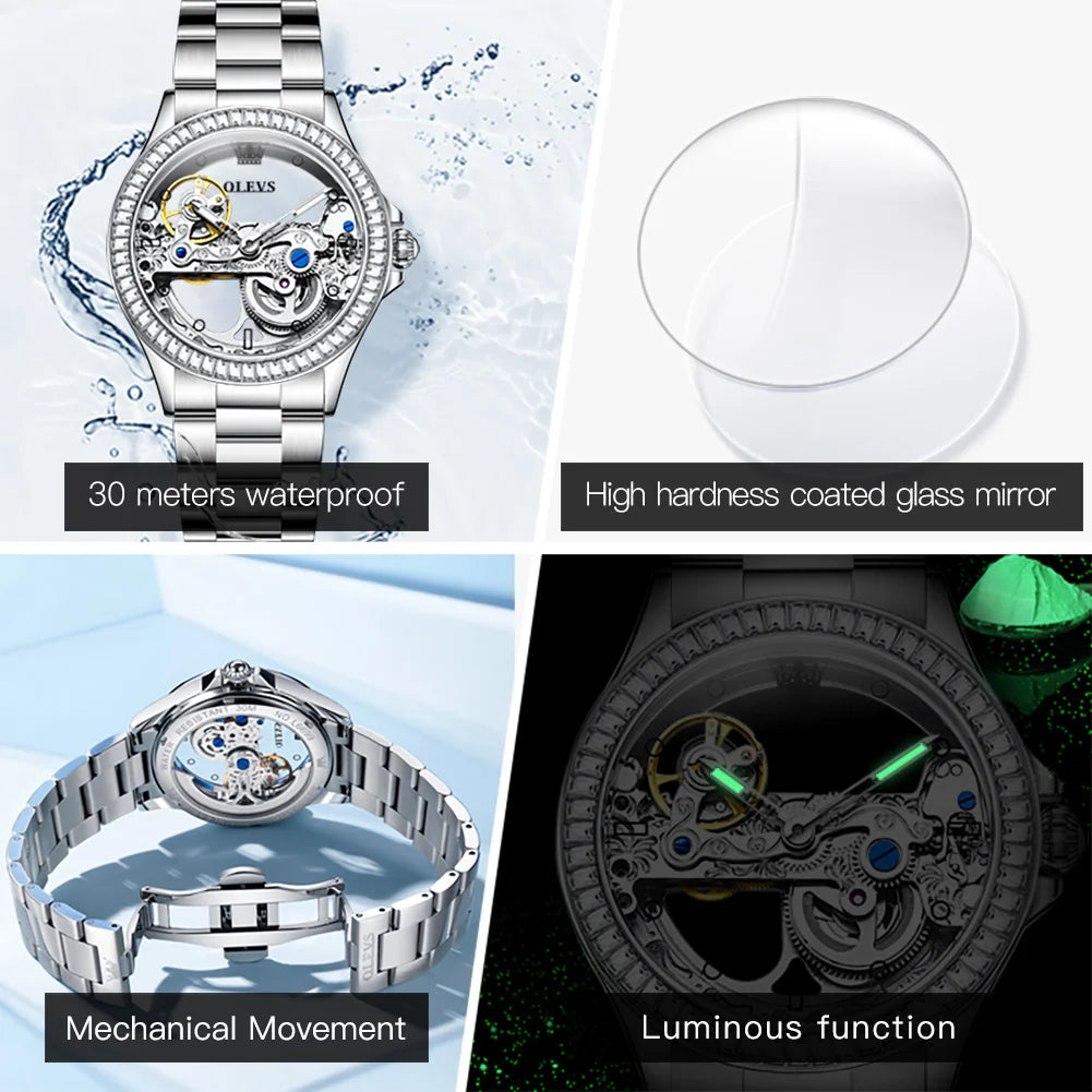 Fully Hollow Out Mechanical Watch for Women Luxury