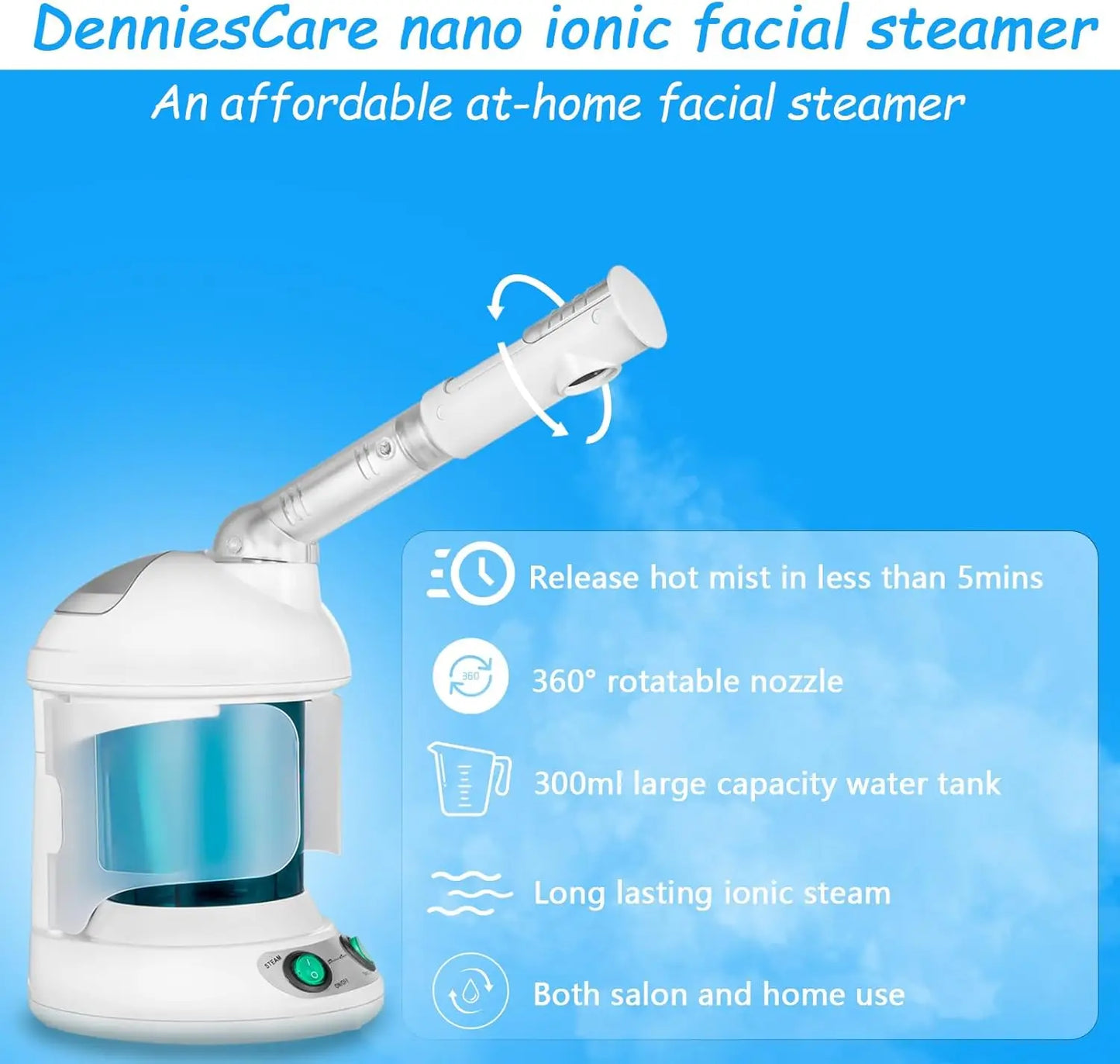 Facial Steamer Hot Mist Face Steamer  Table Top