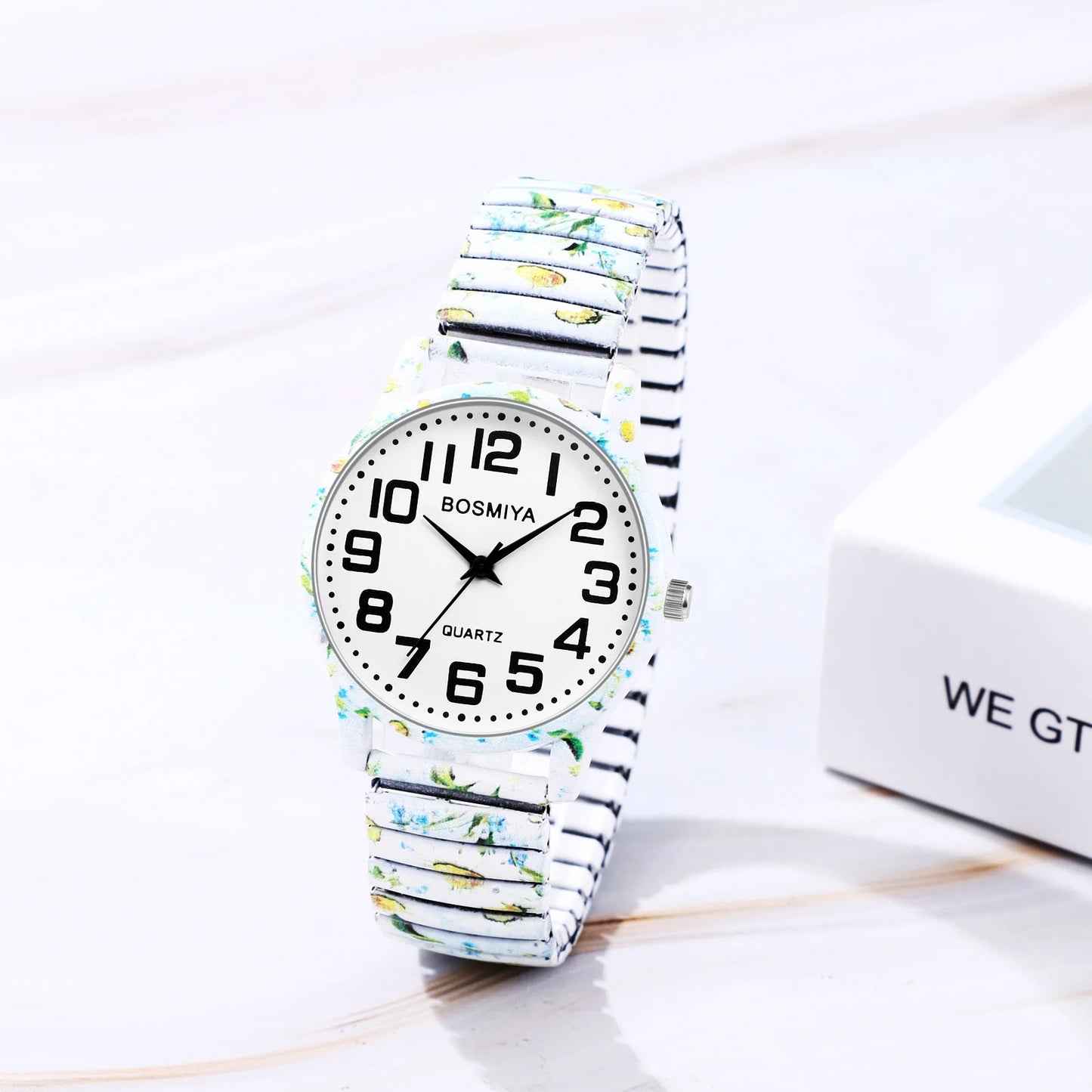 Men Women Teens Elastic Stretch Band Wristwatch