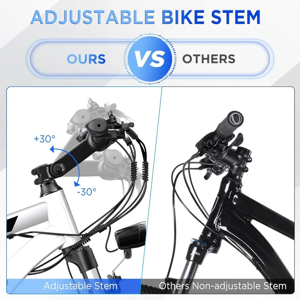 Electric Bike for Adults，26'' 1000W Peak  Up to 50 Miles