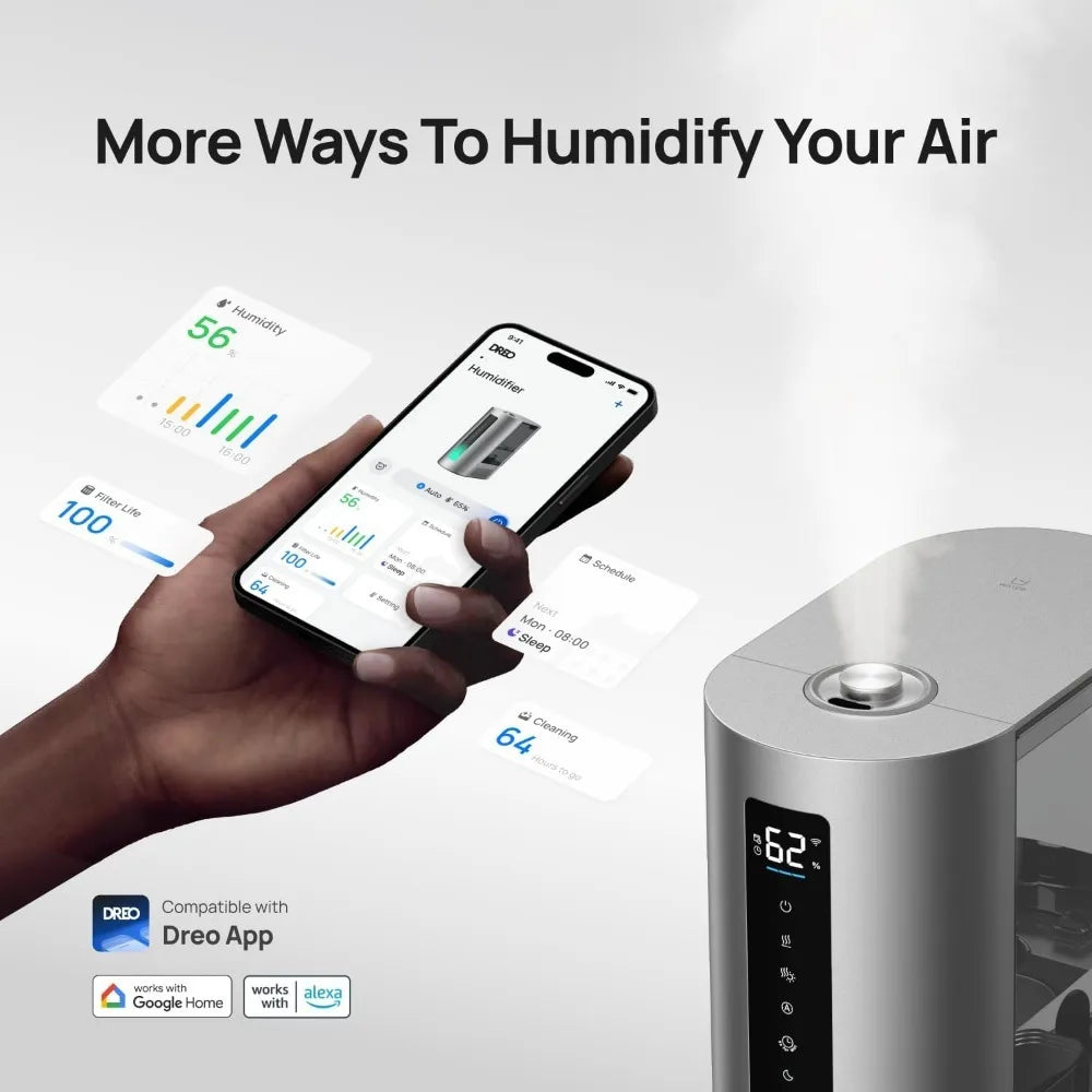 Humidifiers for Bedroom, Smart Warm & Cool Mist for Large Room,