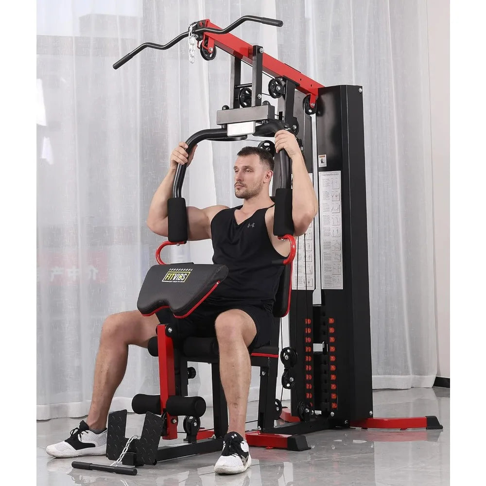 Home Gym System Workout Station with Leg Extension and Preacher Curl,