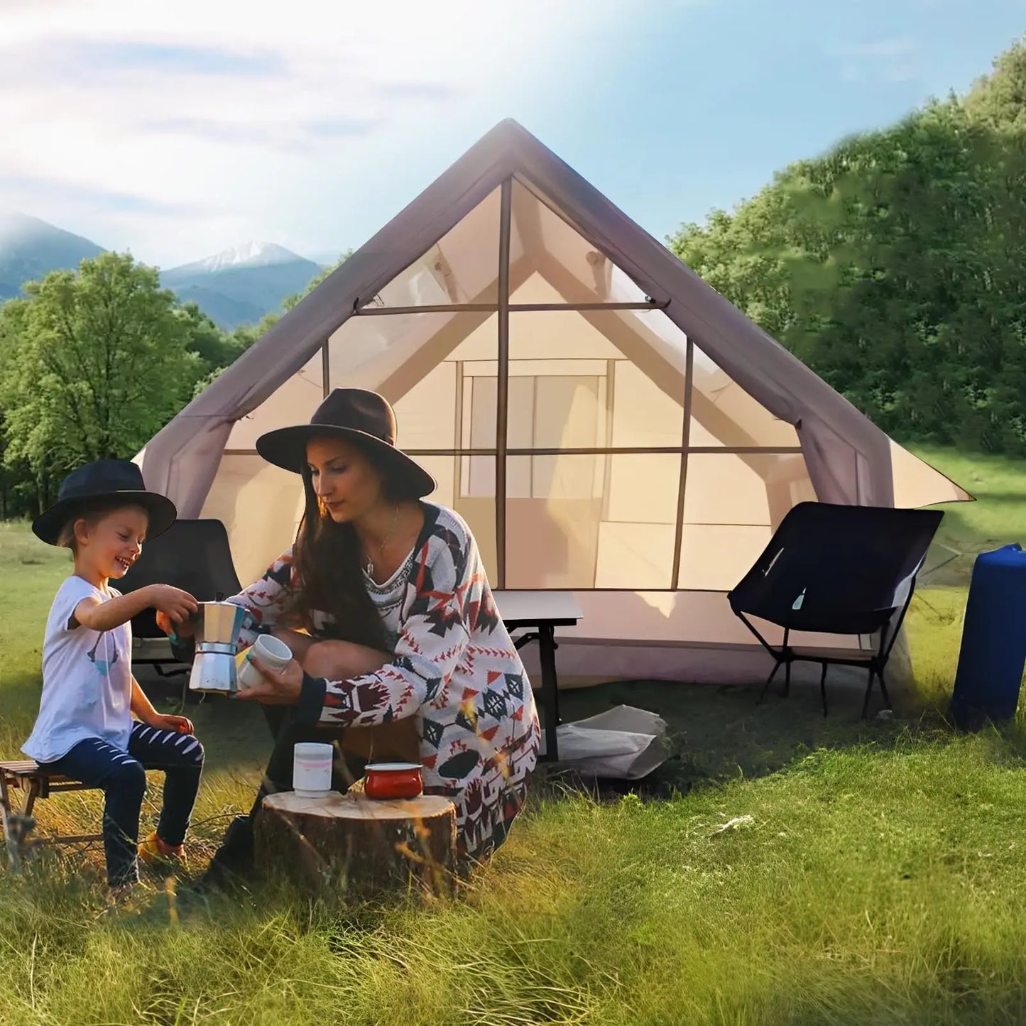 Large inflatable tent 67.8 Square Feets inflatable Camping