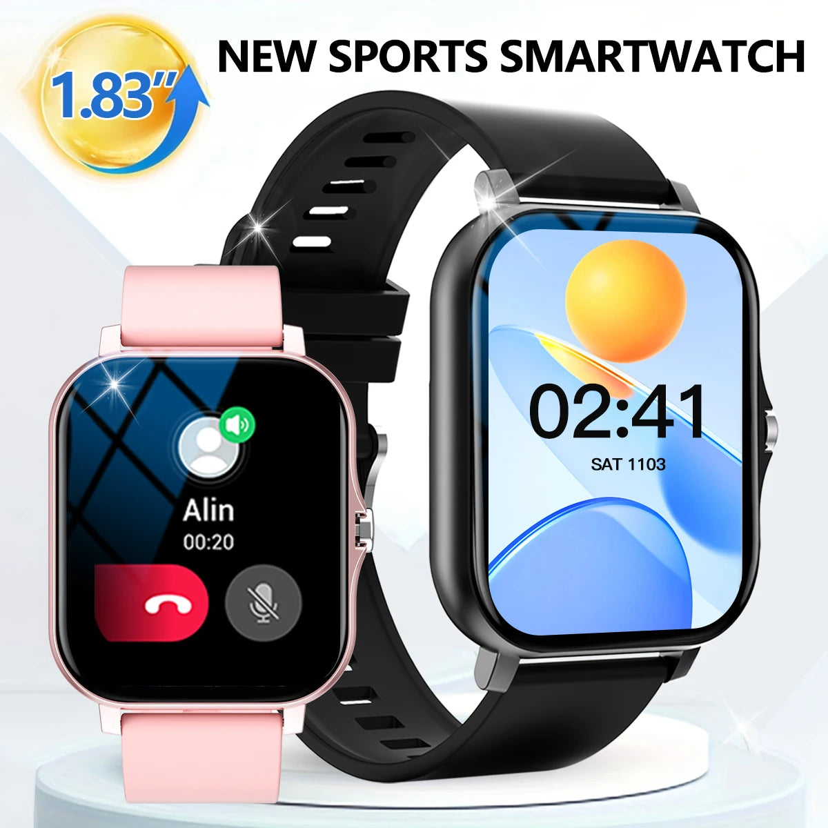 Outdoor sports smartwatch, wireless calling, information reminder,
