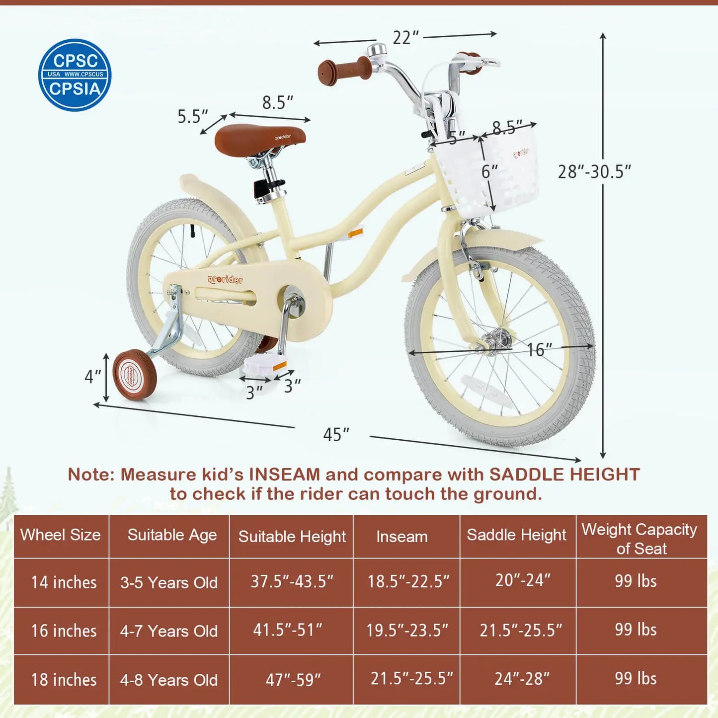 16" Kids Bike Toddler Adjustable Bicycle w/Training Wheel