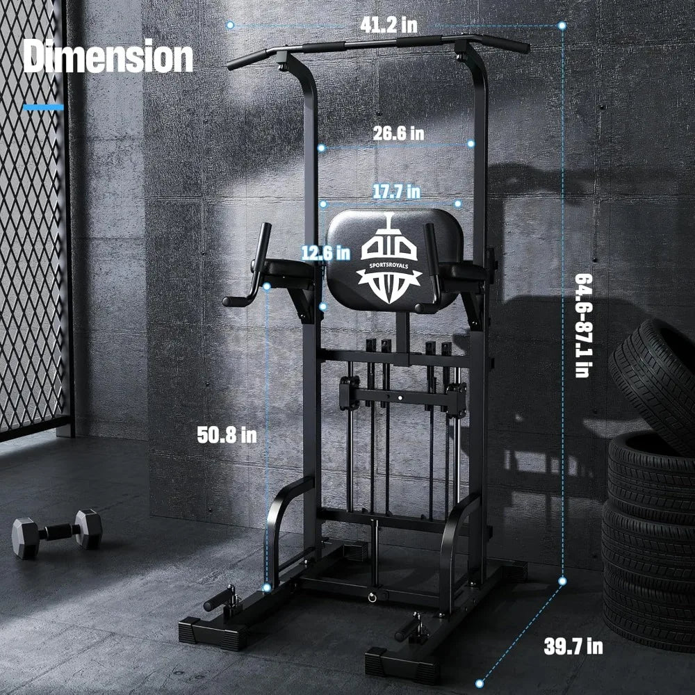 Tower Pull Up Dip Station Trainer Multi-Function Home Gym