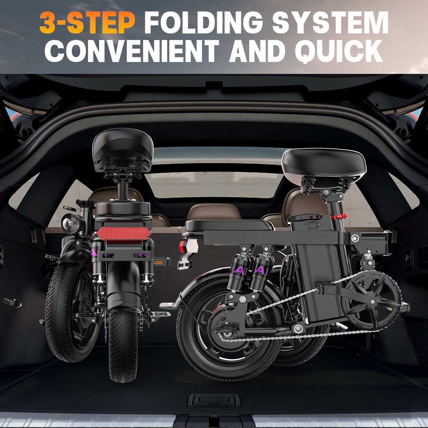 Electric Bike for Adults Teen-Folding  Motor,Removable Battery