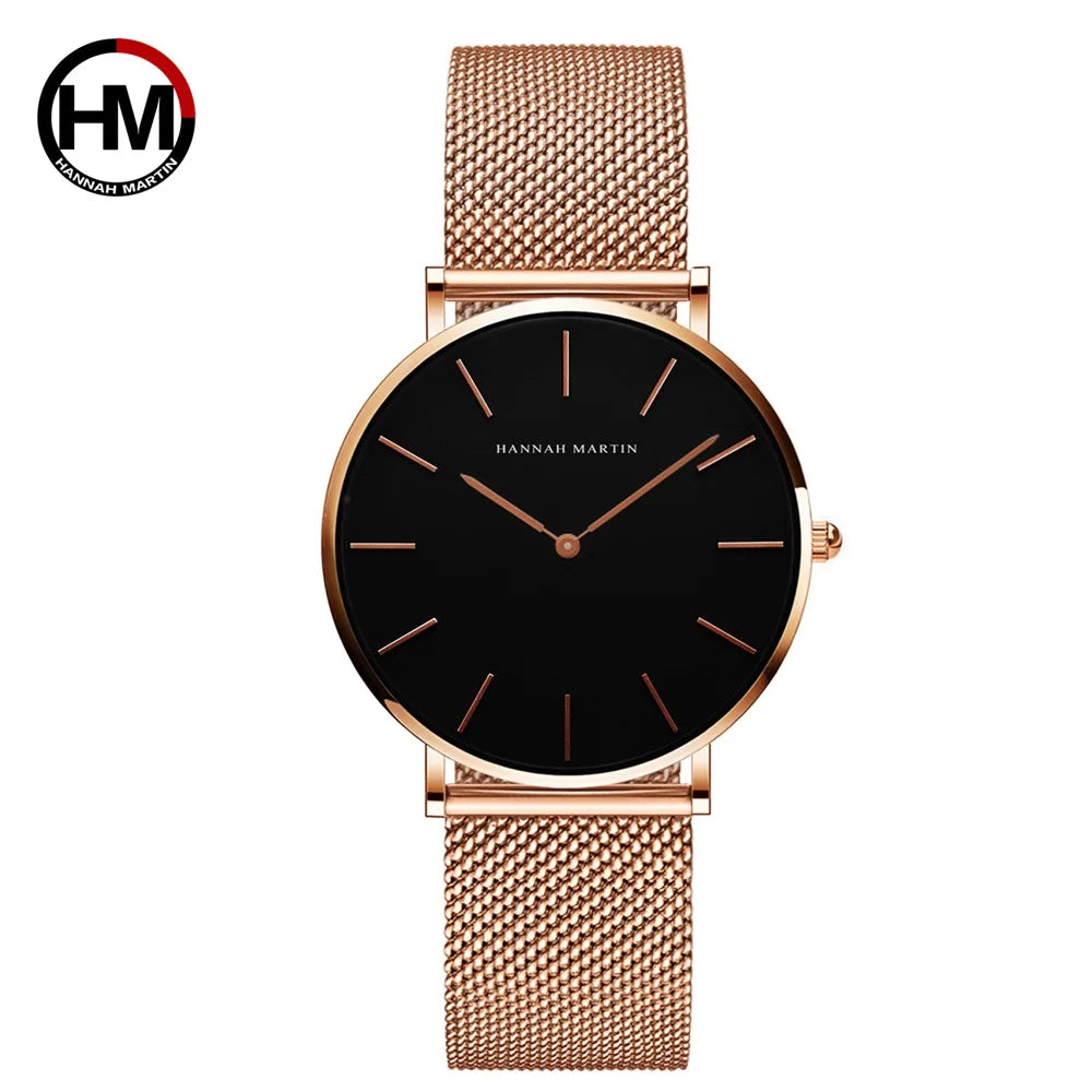 Stainless Steel Band Quartz Movement Waterproof Women