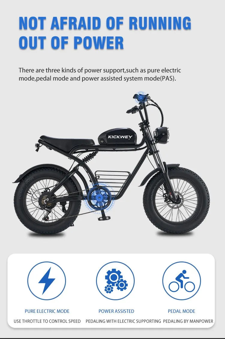 Electric Bike for Adults, 4.0Fat Tire Ebike 20"