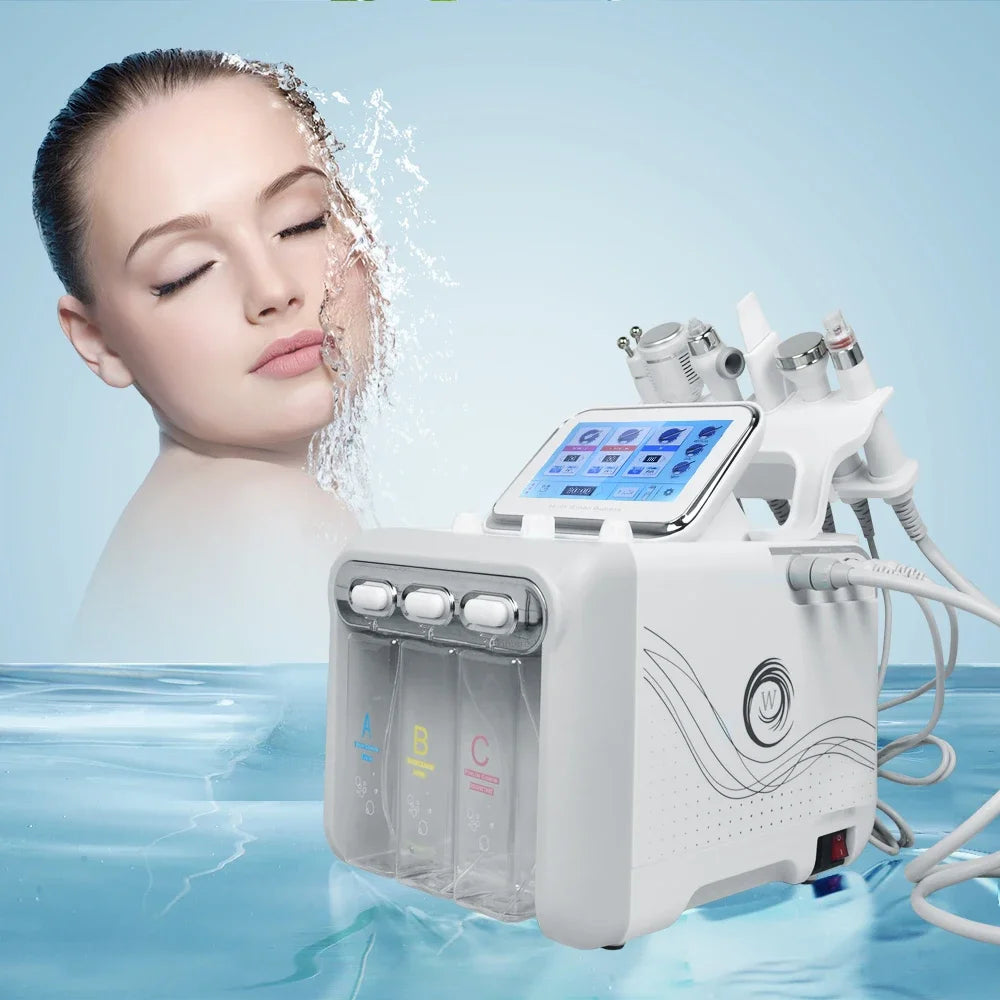 6 in 1 Facial Machine  Hydra Aqua Deep Cleaning Skin Care Device