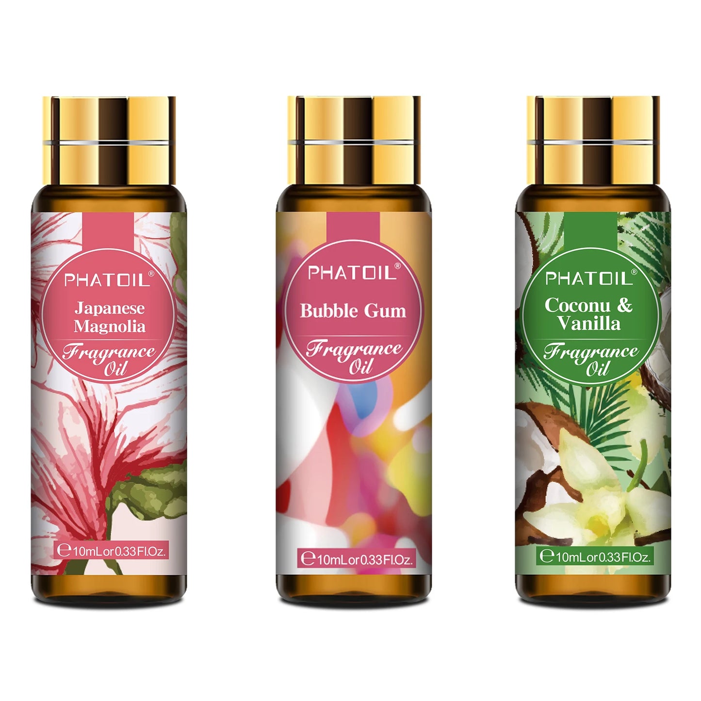 3 PCS Fragrance Oils Set - 10 ml Coconut Vanilla,White Musk,Black
