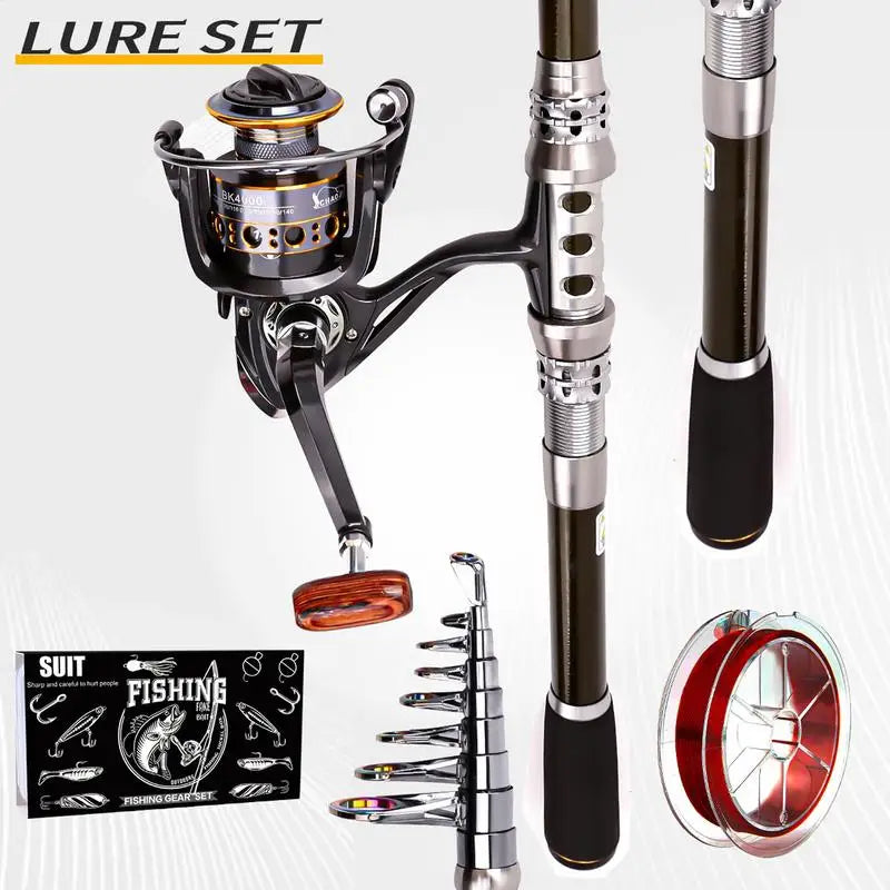 Fishing Rod And Reel Combo Telescopic Saltwater F