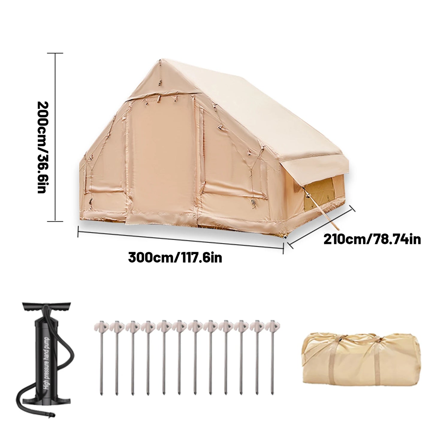 Inflatable Camping Tent Easy Setup Waterproof Windproof