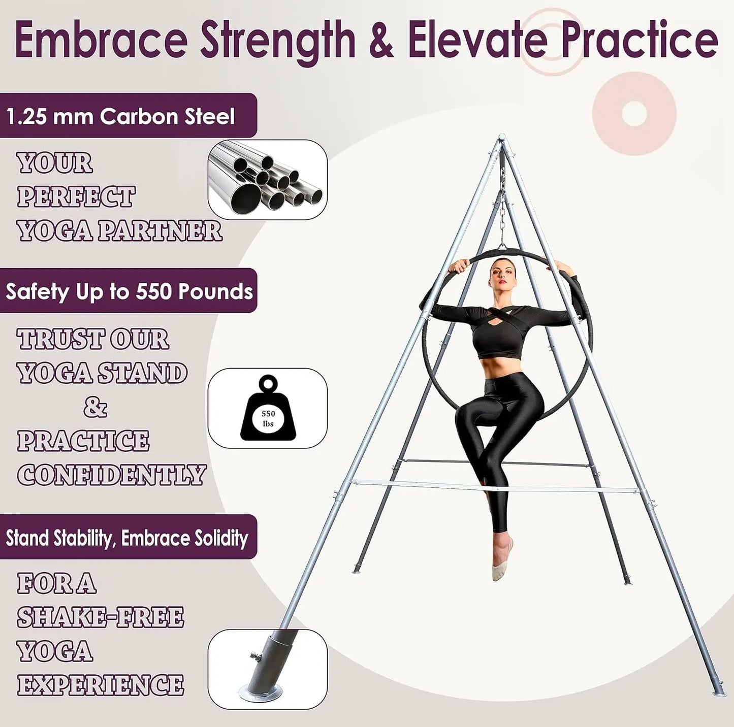 Yoga Stand Frame - Steel Freestanding Yoga Stand  Up to 550