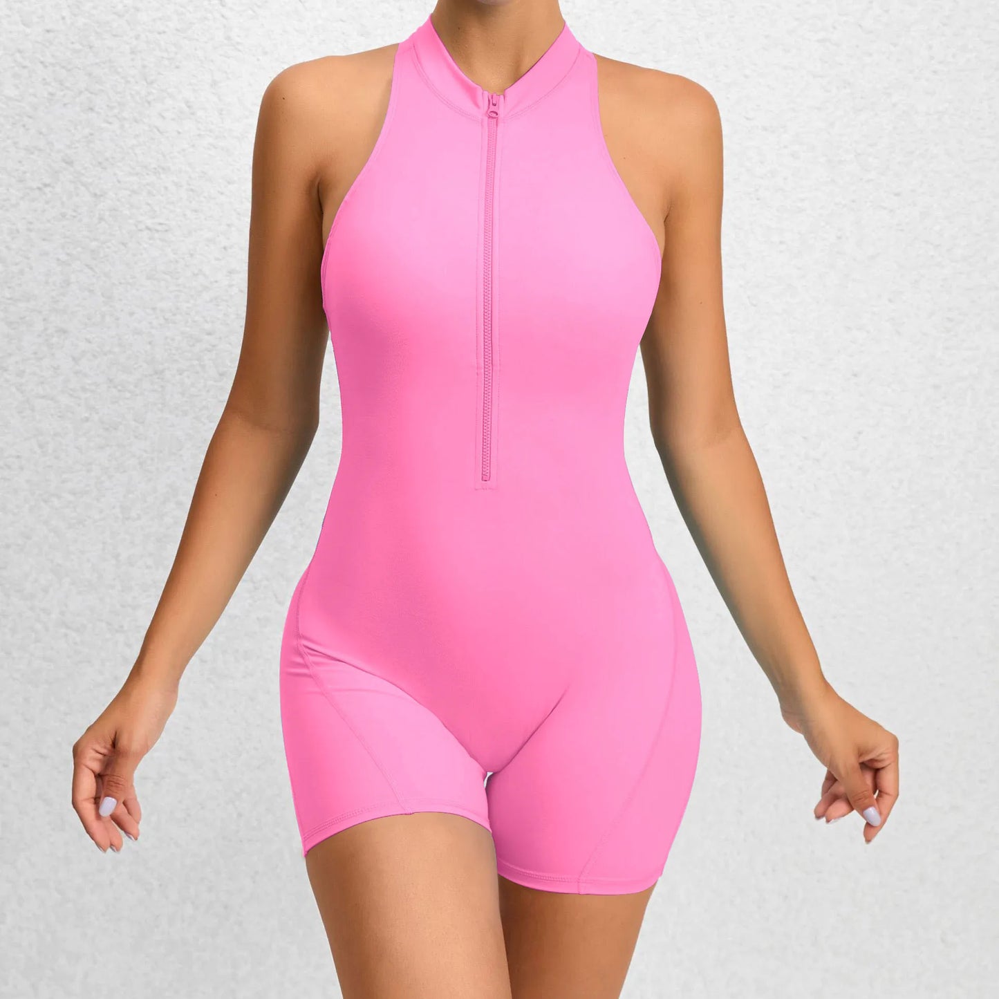 Deep V Women Tracksuit Yoga Set One Piece Jumpsuit