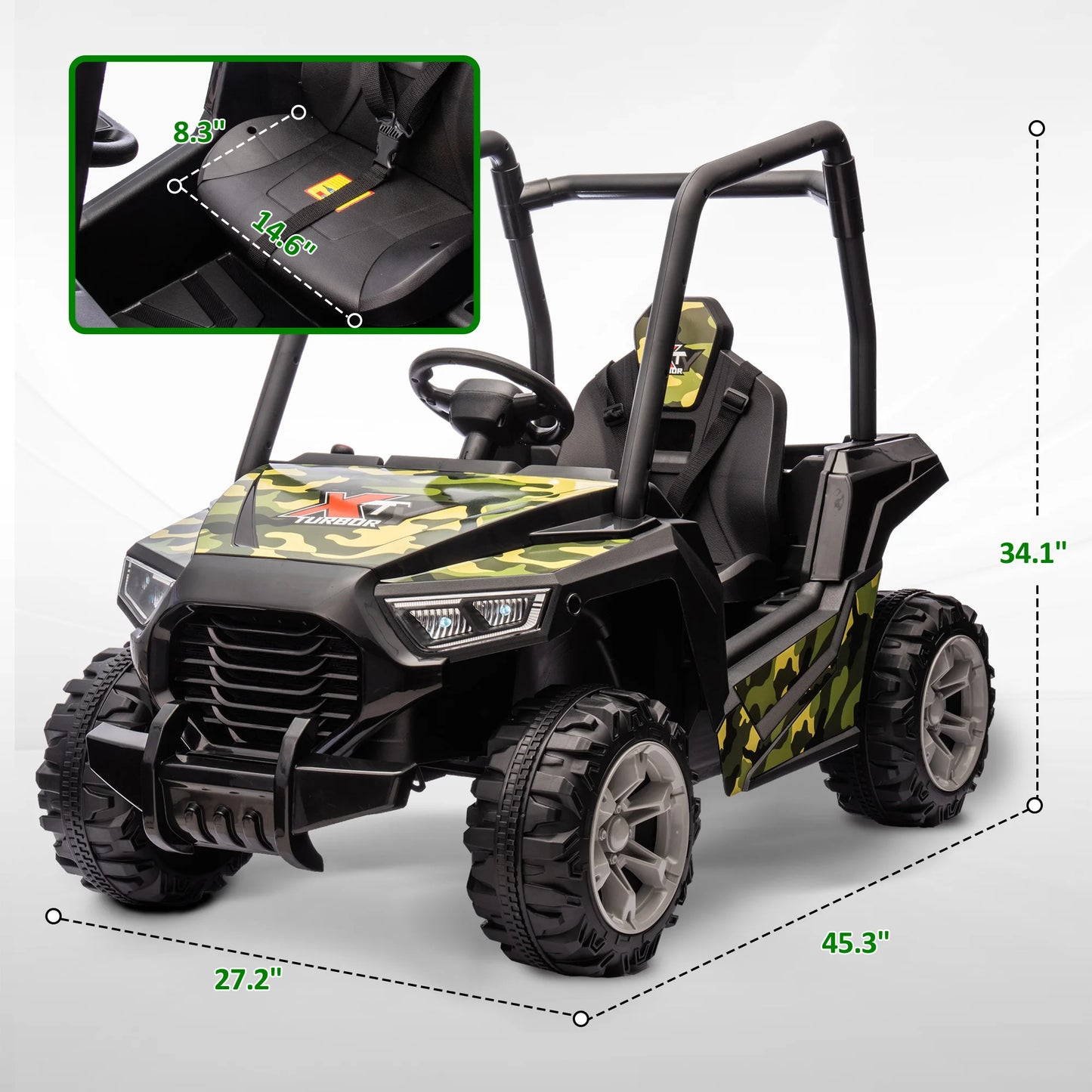 12V Kids Electric Car with Parent Remote Control, Spring Suspension