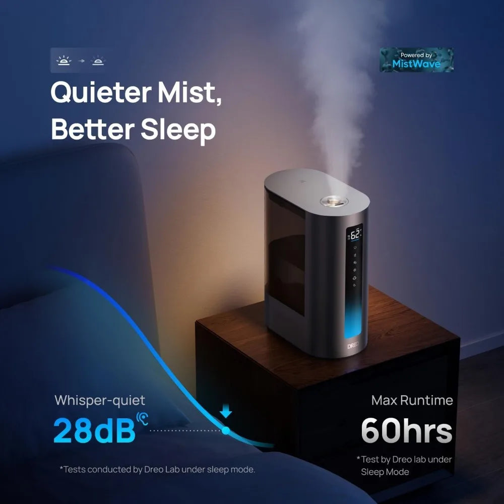 Humidifiers for Bedroom, Smart Warm & Cool Mist for Large Room,