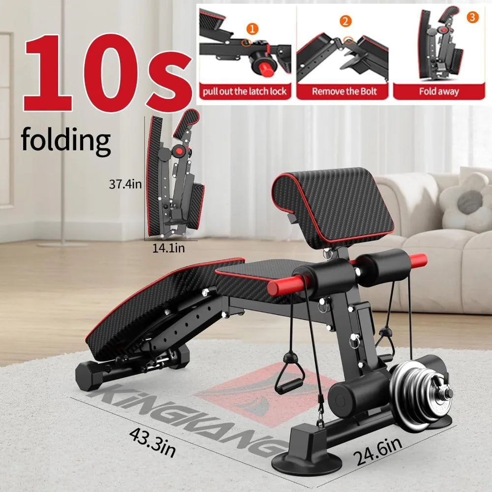 Adjustable Weight Bench,Utility Workout Bench Foldable I