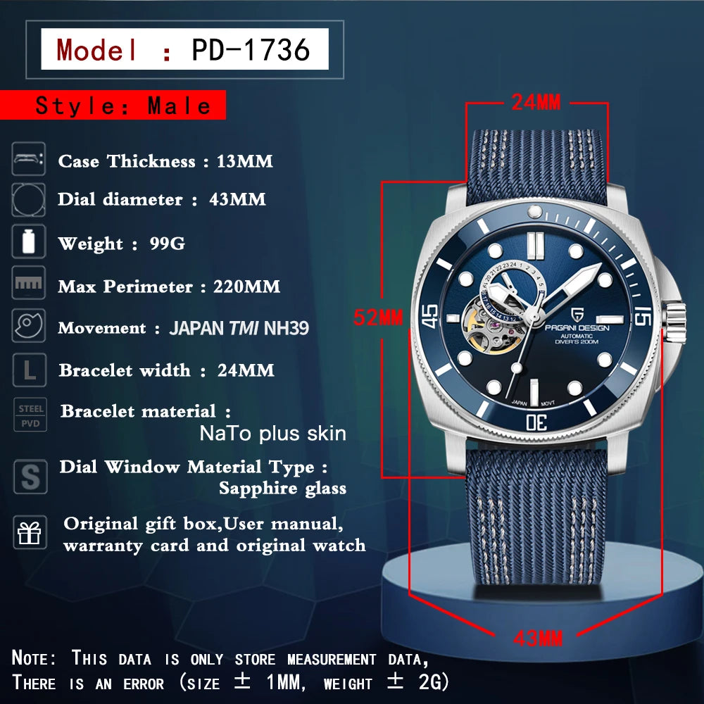 2023  NEW Men Automatic Mechanical Watches Fashion Sports