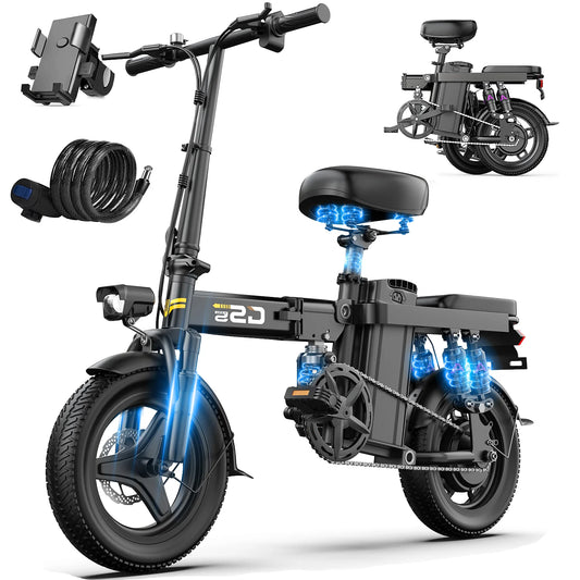 Electric Bike for Adults Teen-Folding  Motor,Removable Battery