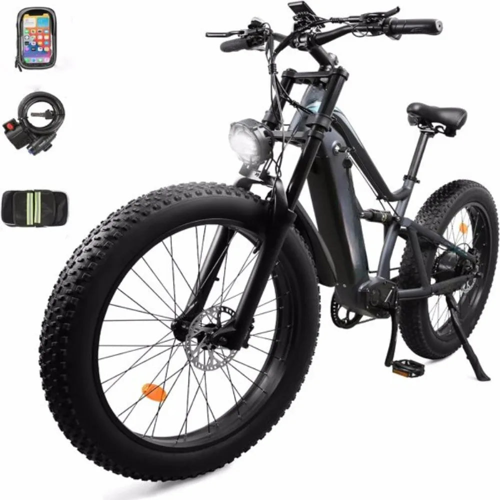 1000W 26" x 4.0 Fat Tire Electric Bike  Removable Battery,