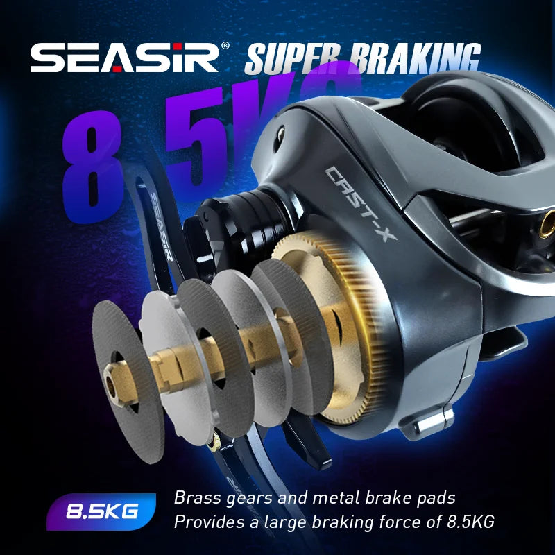 Cast-X Bait asting Reel 7.3:1 HS Gear Ratio Aluminum Double Spool