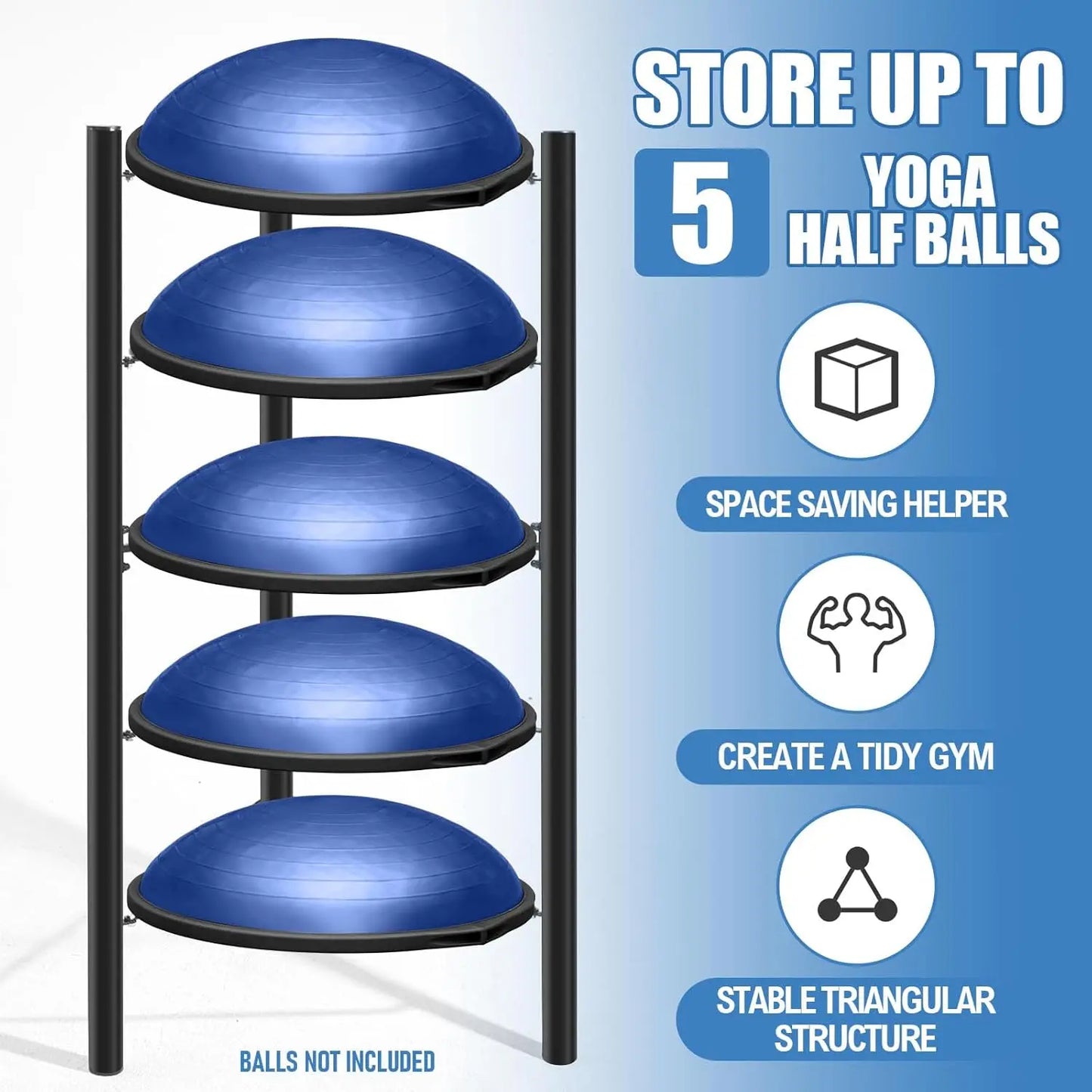 Yoga Ball Storage Holds up to 5 Exercise Balls Free Standing