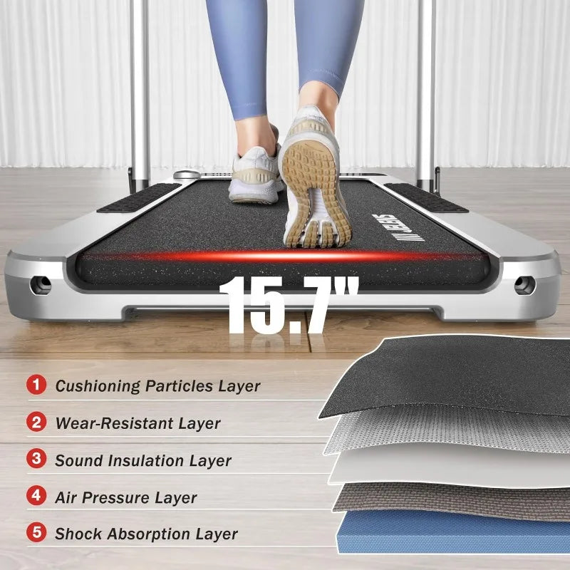 2 in 1 Treadmill Under Desk Walking Pad  Home Folding