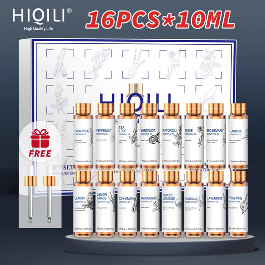 16 PCS 10 ML Essential Oils Set,  Lavender,Eucalyptus,Vanilla, Jasmine,Mint