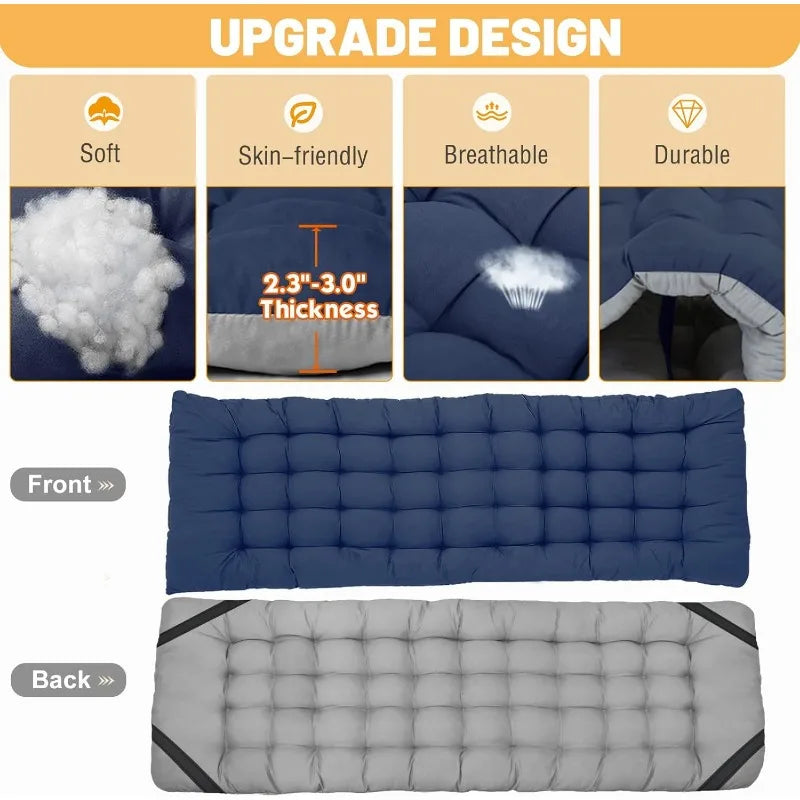 Folding Camping Cot with Mattress, 2 Pack Heavy Duty Folding