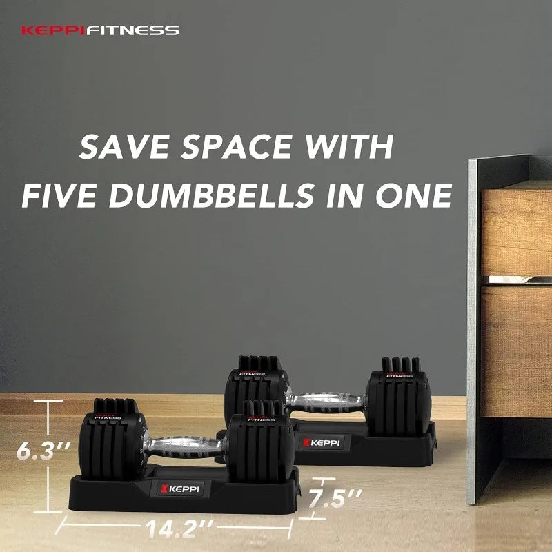 Adjustable Dumbbells Set, 25lb/40lb/55lb/60lb Dumbbells with Anti-Slip