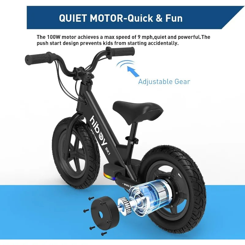 Electric Balance Bike for Kids, 12 Inch Tires,