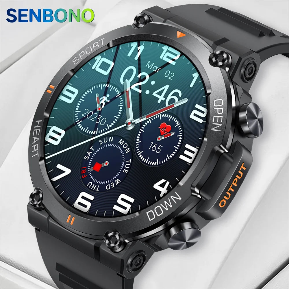 Rugged Military Smart Watch for Men 100+Sports Watches B