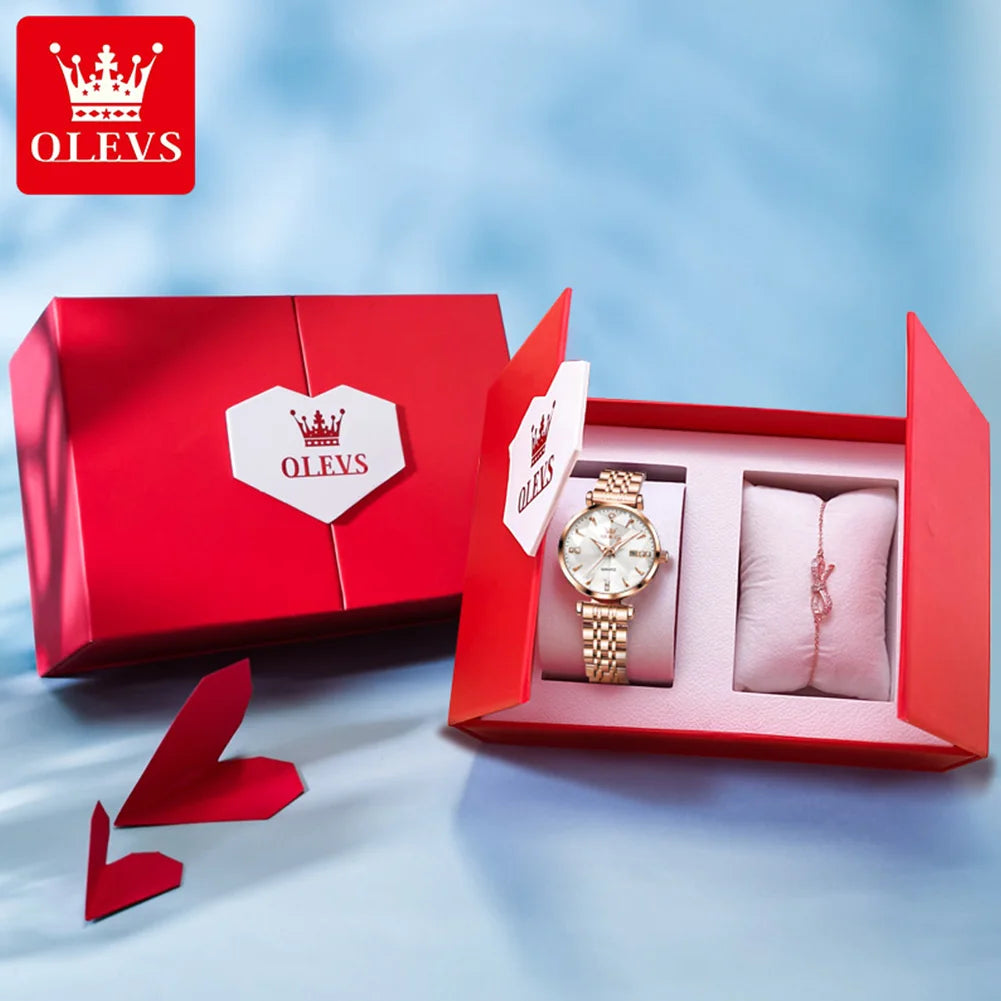 Luxury  Elegant Women Watch High Quality Diamond Rose Gold Waterproof