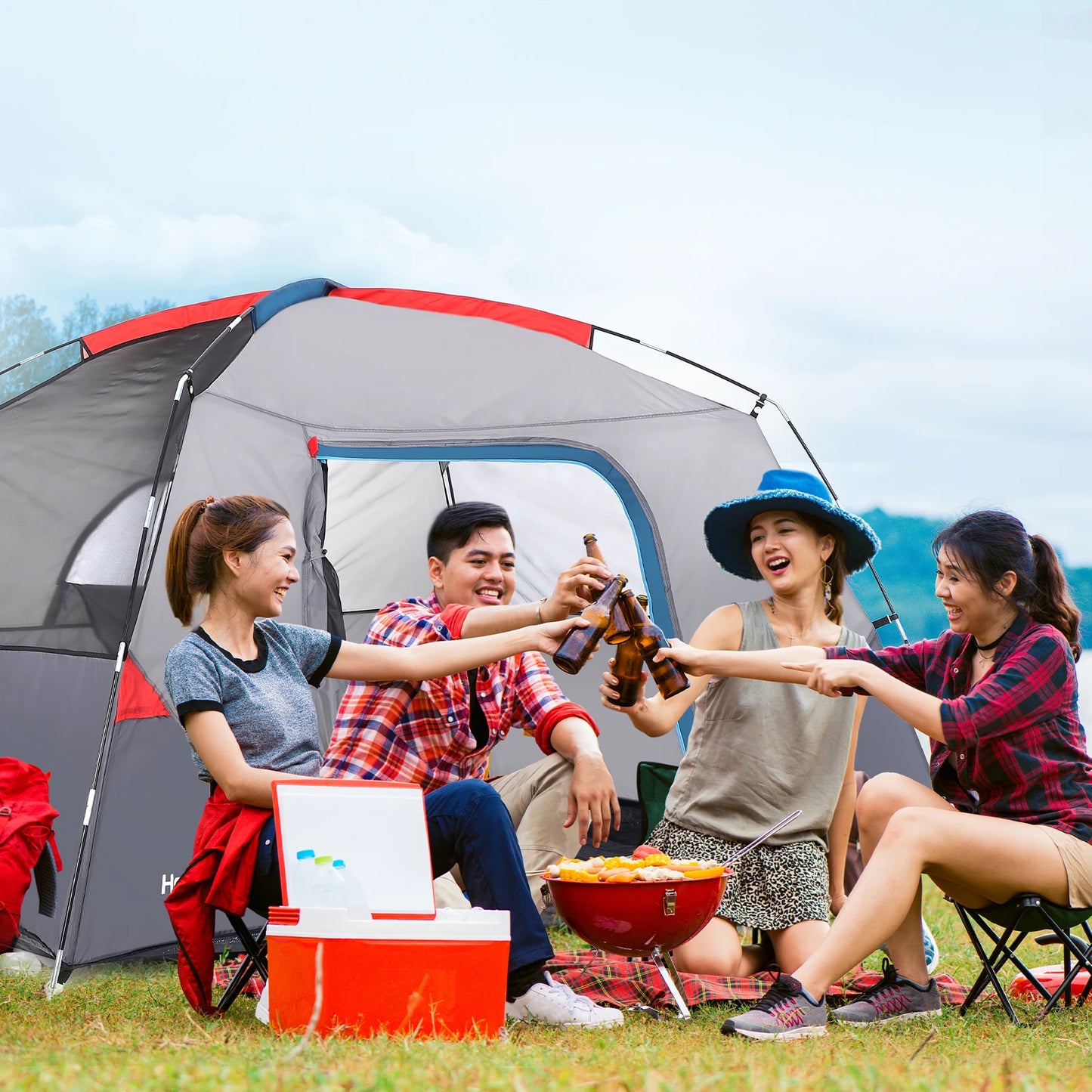 Camping Tent for 4 Person Outdoor Hiking,