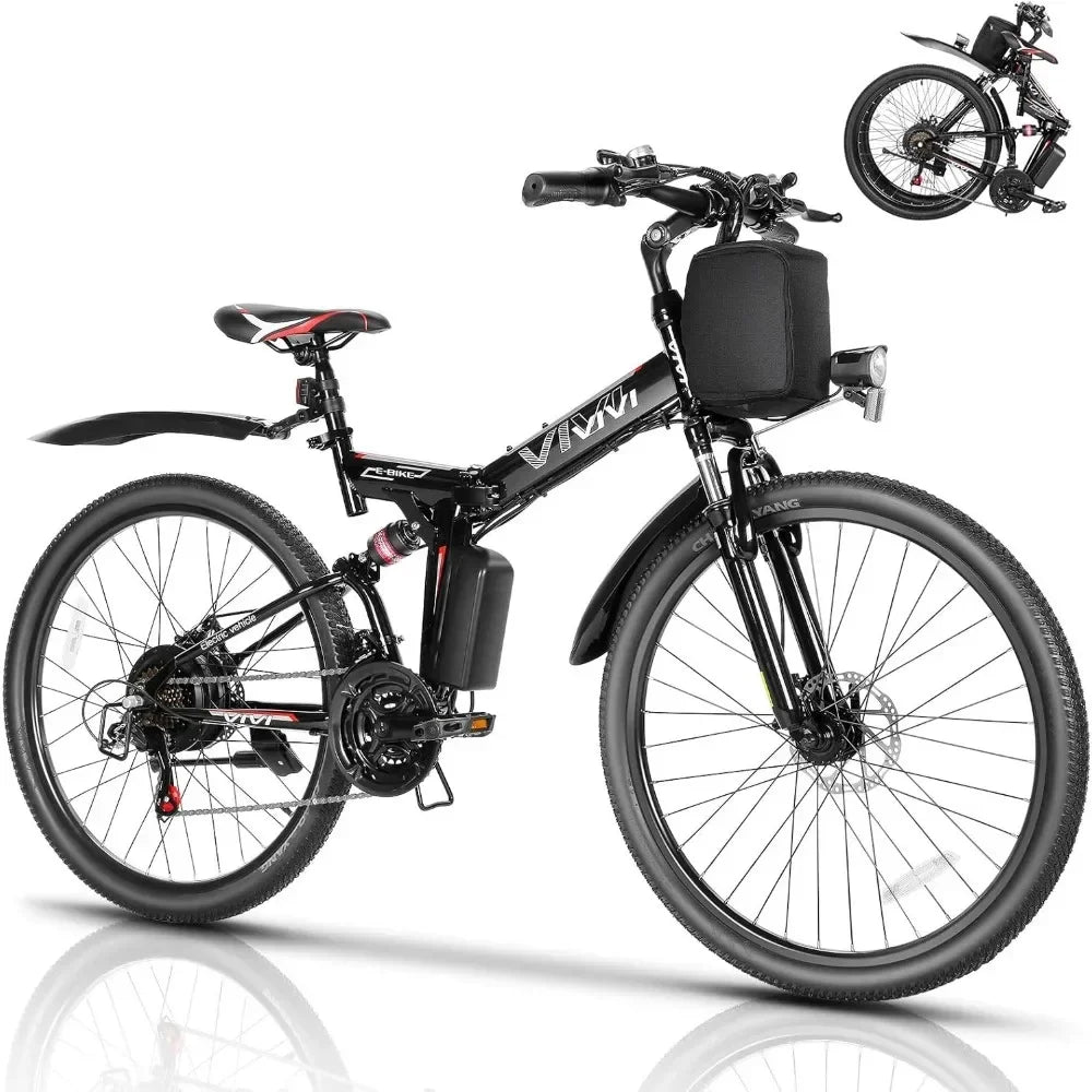 Electric Bike 26" for Adults, Folding  Up to 50 Miles,