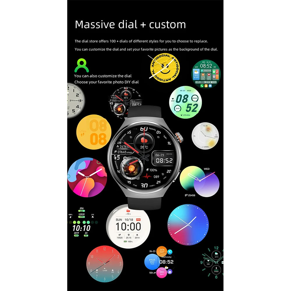 New NFC Men's Smart Watch Large Screen Bluetooth Call Heart Rate 7