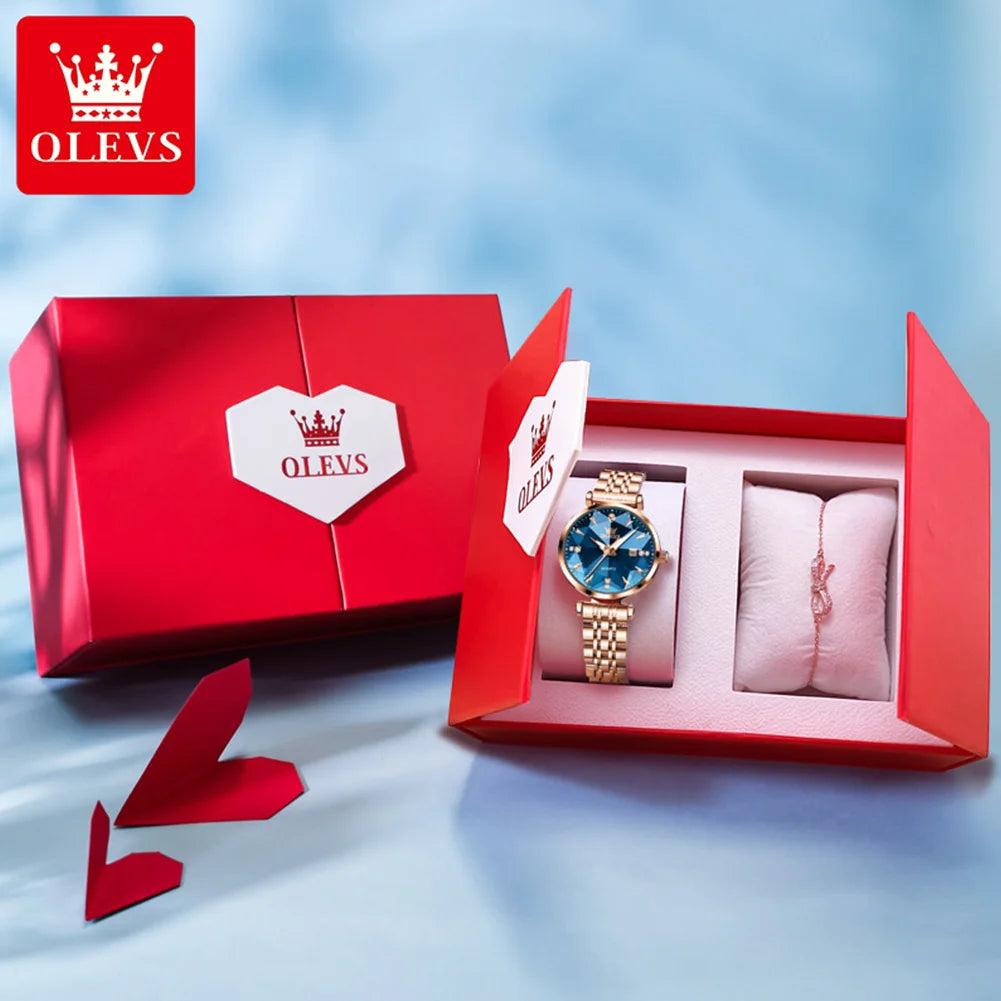 Luxury  Elegant Women Watch High Quality Diamond Rose Gold Waterproof