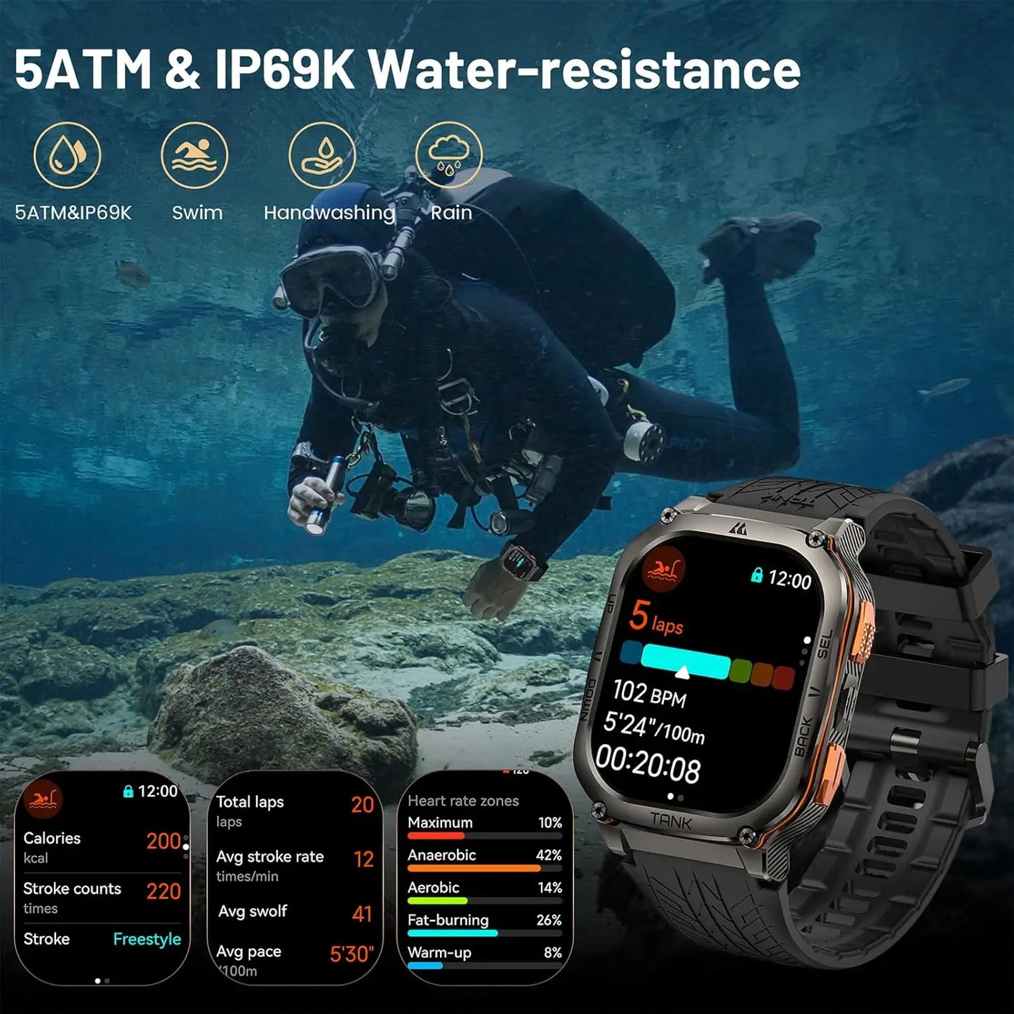 Ultra GPS Smart Watch For Men Compass Altimeter Barometric