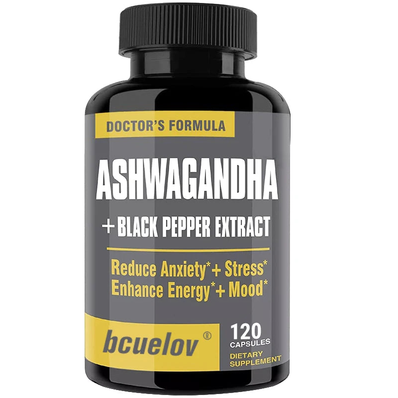 Ashwagandha + Black Pepper , 2700 mg, supports energy and mood,