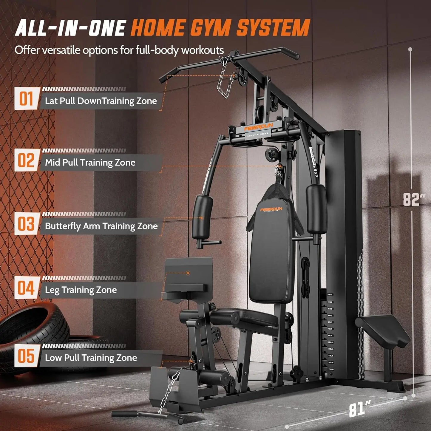 Multi Exercise Equipment with Leg Press,