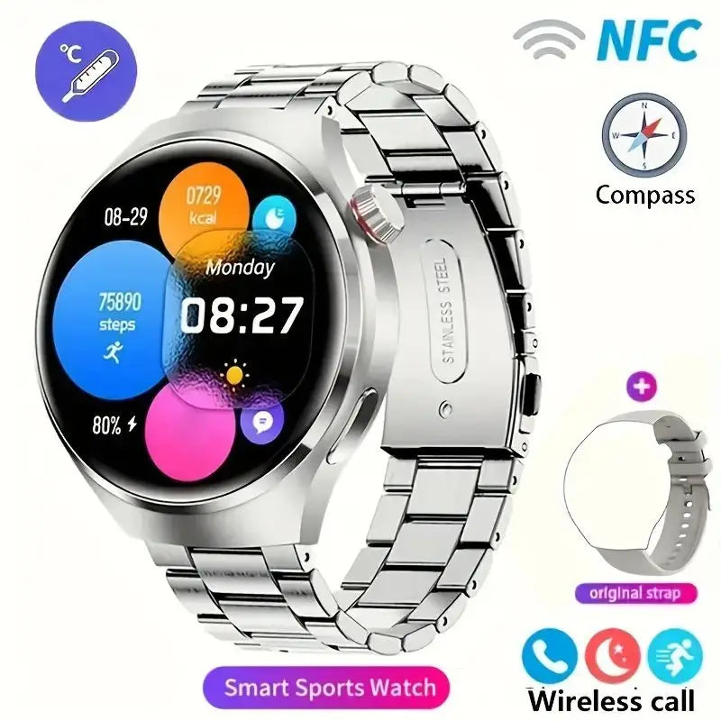 New NFC Men's Smart Watch Large Screen Bluetooth Call Heart Rate 7