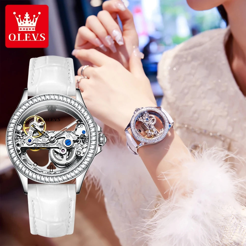 Fully Hollow Out Mechanical Watch for Women Luxury