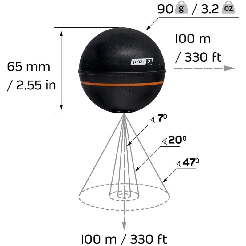 2 Sonar Fish Finder - Portable Fish Finder and Depth Finder